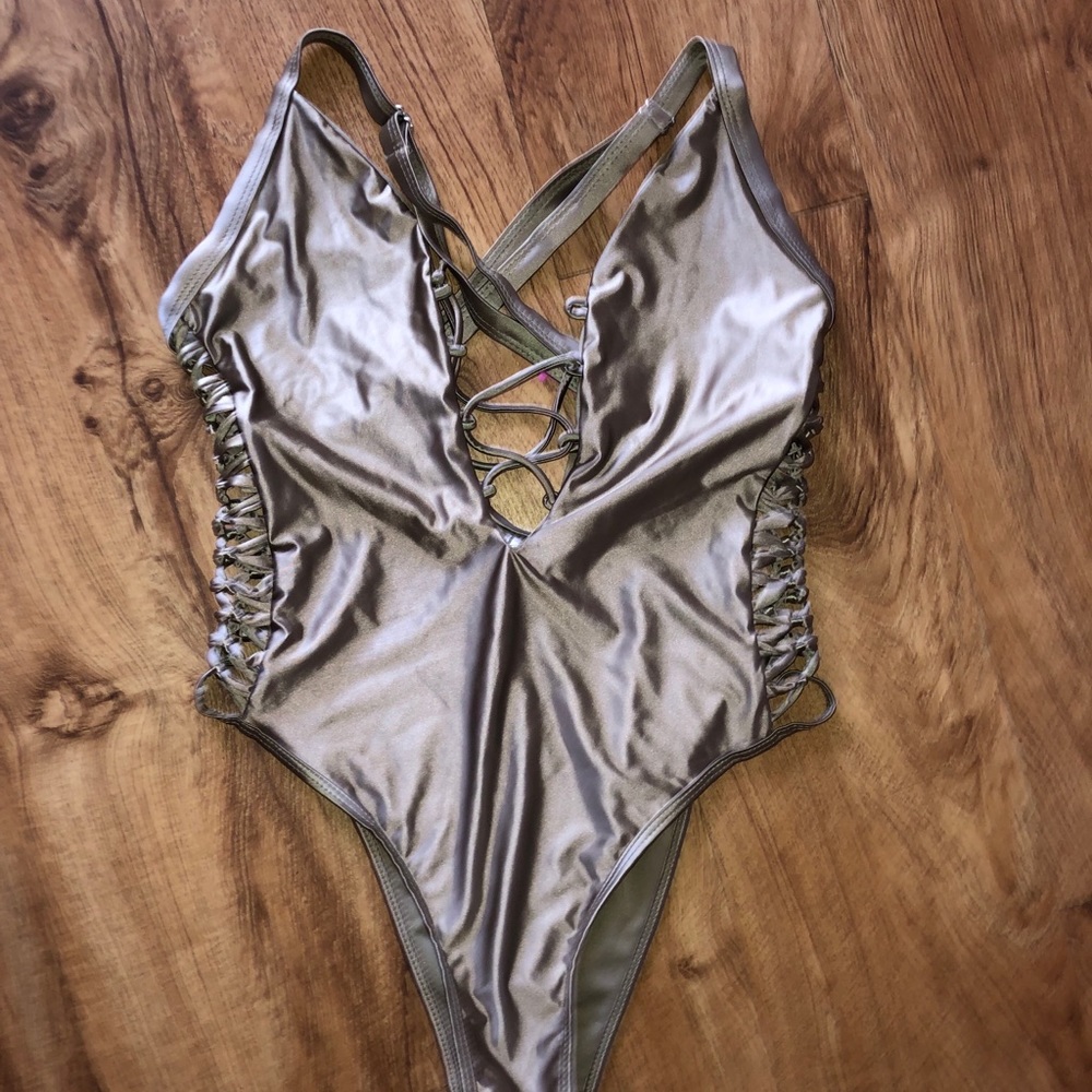 Hot Miami styles - one piece - taupe- small NWT